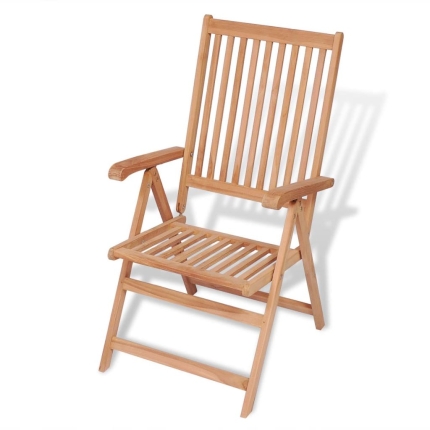 Reclining Garden Chairs 2 pcs Solid Teak Wood - Image 3