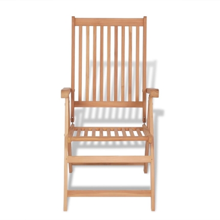 Reclining Garden Chairs 2 pcs Solid Teak Wood - Image 4
