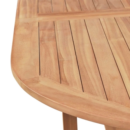 9 Piece Outdoor Dining Set with Folding Chairs Solid Teak Wood - Image 5