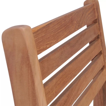 Stackable Garden Chairs 4 pcs Solid Teak Wood - Image 6