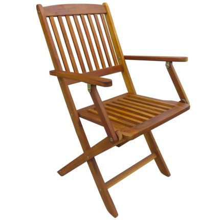 9 Piece Folding Outdoor Dining Set Solid Acacia Wood - Image 5