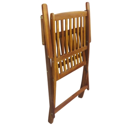 9 Piece Folding Outdoor Dining Set Solid Acacia Wood - Image 8