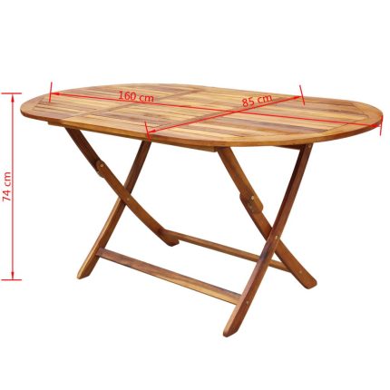 9 Piece Folding Outdoor Dining Set Solid Acacia Wood - Image 9