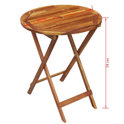 3 Piece Folding Bistro Set solid Acacia Wood - Image 9