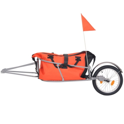 Bike Luggage Trailer with Bag Orange and Black - Image 2