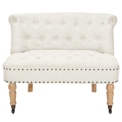 Loveseat Fabric 94x67x76 cm White - Image 2