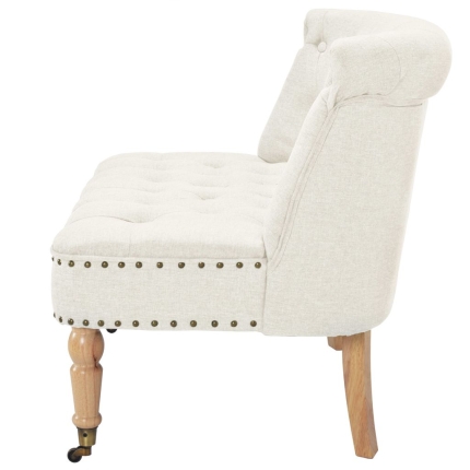 Loveseat Fabric 94x67x76 cm White - Image 3