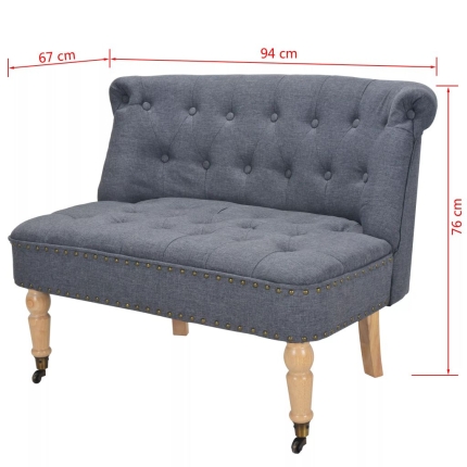 Loveseat Fabric 94x67x76 cm Dark Grey - Image 5