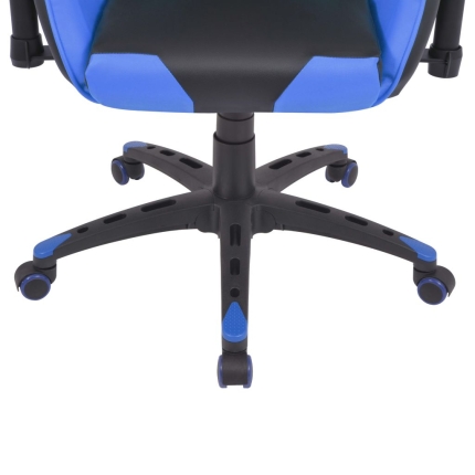 Reclining Office Racing Chair Artificial Leather Blue - Image 5