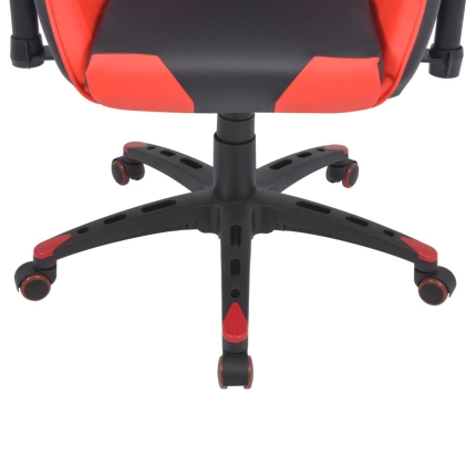 Reclining Office Racing Chair Artificial Leather Red - Image 5