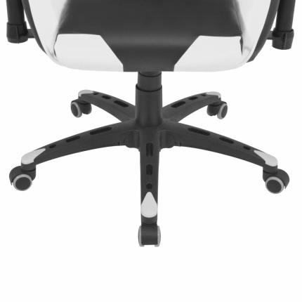 Reclining Office Racing Chair Artificial Leather White - Image 5