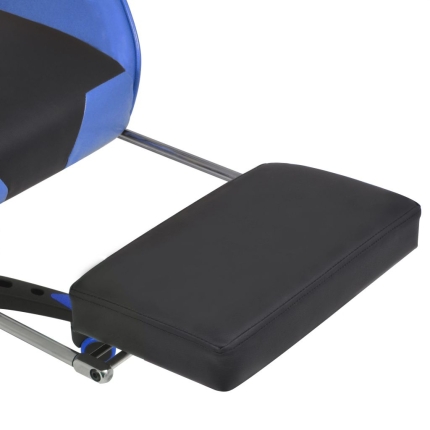 Reclining Office Racing Chair with Footrest Blue - Image 6