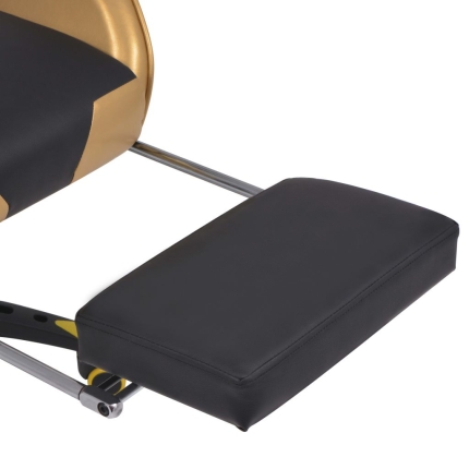 Reclining Office Racing Chair with Footrest Gold - Image 5