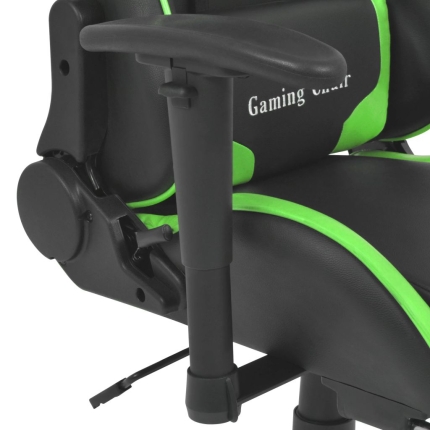 Reclining Office Racing Chair with Footrest Green - Image 4