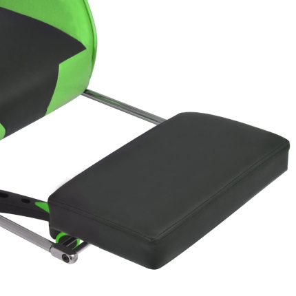 Reclining Office Racing Chair with Footrest Green - Image 6