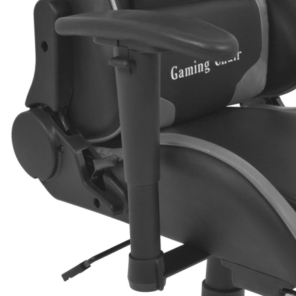 Reclining Office Racing Chair with Footrest Grey - Image 4