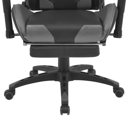 Reclining Office Racing Chair with Footrest Grey - Image 5