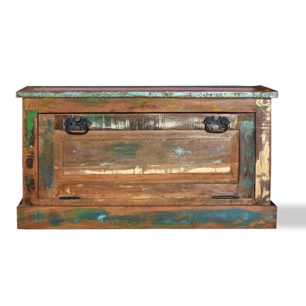 Shoe Storage Bench Solid Reclaimed Wood - Image 3