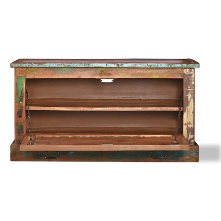 Shoe Storage Bench Solid Reclaimed Wood - Image 4