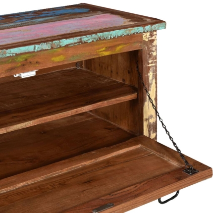 Shoe Storage Bench Solid Reclaimed Wood - Image 7