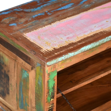 Shoe Storage Bench Solid Reclaimed Wood - Image 8