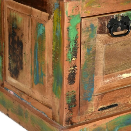 Shoe Storage Bench Solid Reclaimed Wood - Image 9