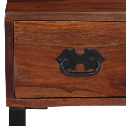 Desk Solid Sheesham Wood and Real Leather 117x50x76 cm - Image 7