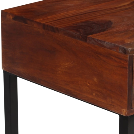 Desk Solid Sheesham Wood and Real Leather 117x50x76 cm - Image 8