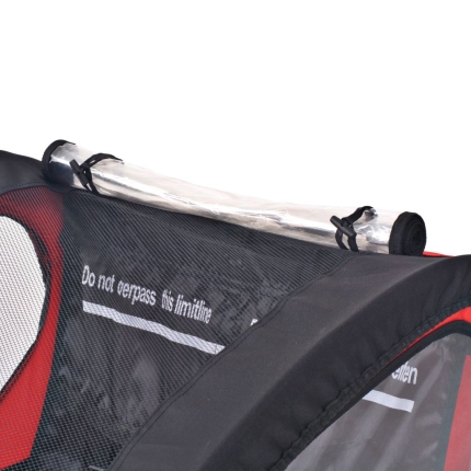 Kids' Bicycle Trailer Red and Black 30 kg - Image 3