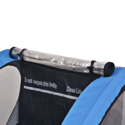 Kids' Bicycle Trailer Grey and Blue 30 kg - Image 3