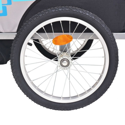 Kids' Bicycle Trailer Grey and Blue 30 kg - Image 4