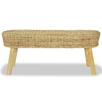 Hall Bench 110x35x45 cm Natural Rattan - Image 2