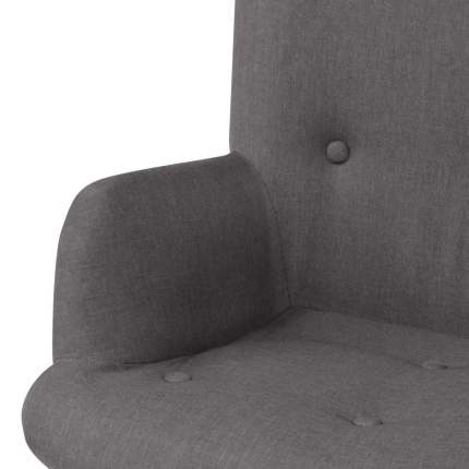 Armchair with Footstool Grey Fabric - Image 4