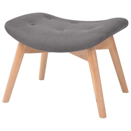 Armchair with Footstool Grey Fabric - Image 6