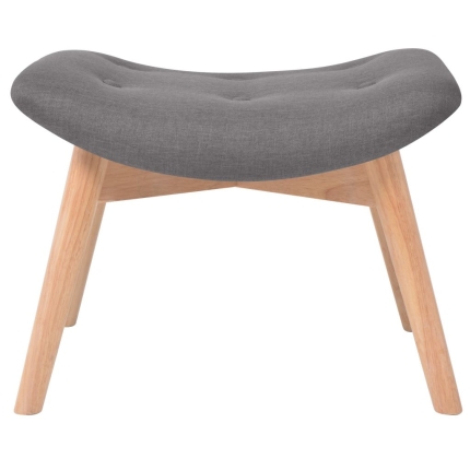Armchair with Footstool Grey Fabric - Image 7