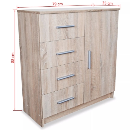 Sideboard Chipboard 79x35x88 cm Oak - Image 6