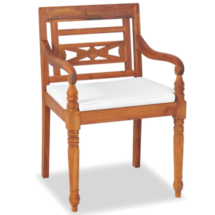 Batavia Chairs 2 pcs with Cushions Solid Teak Wood - Image 3