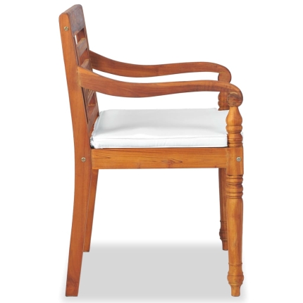 Batavia Chairs 2 pcs with Cushions Solid Teak Wood - Image 4