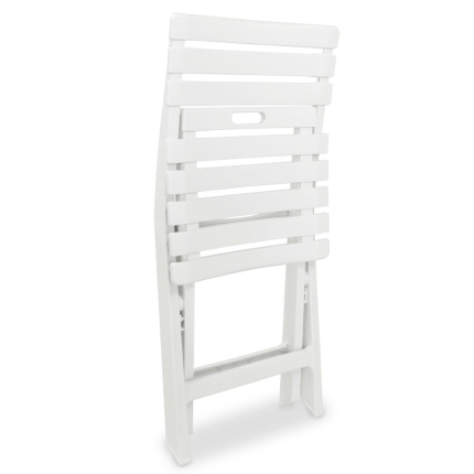 3 Piece Folding Bistro Set Plastic White - Image 6