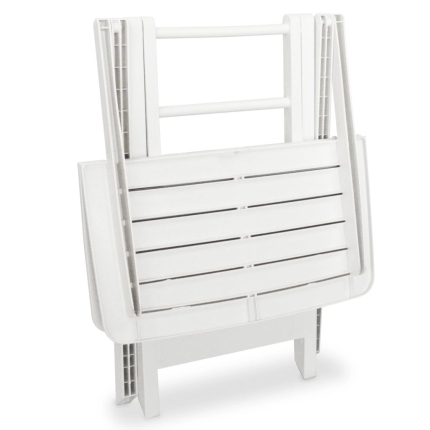 3 Piece Folding Bistro Set Plastic White - Image 7