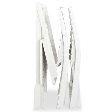 3 Piece Folding Bistro Set Plastic White - Image 8