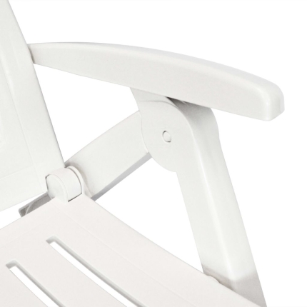Sun Lounger with Footrest Plastic White - Image 4