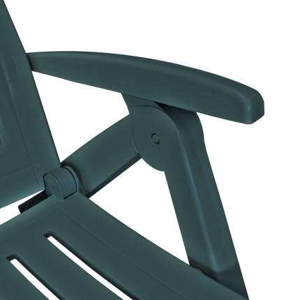 Sun Lounger with Footrest Plastic Green - Image 4