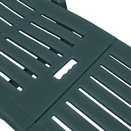 Sun Lounger with Footrest Plastic Green - Image 5