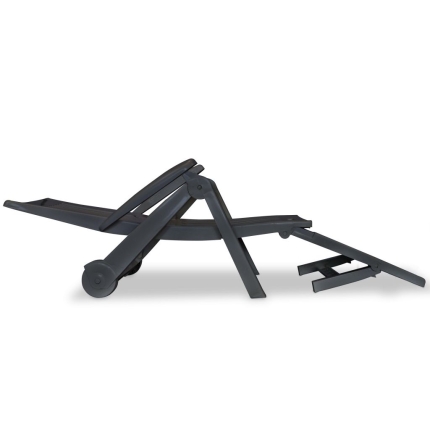 Sun Lounger with Footrest Plastic Anthracite - Image 3