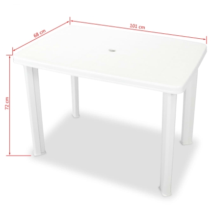 Garden Table White 101x68x72 cm Plastic - Image 5