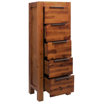 Chest of Drawers Solid Acacia Wood 45x32x115 cm - Image 5