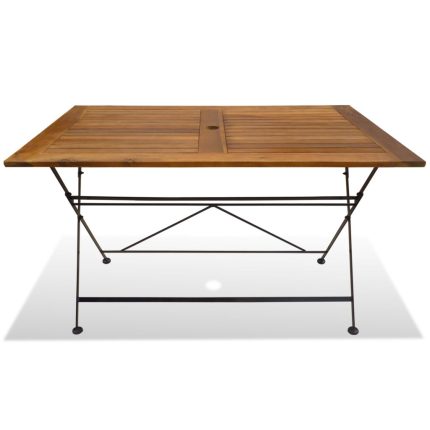 7 Piece Folding Outdoor Dining Set Solid Acacia Wood - Image 3