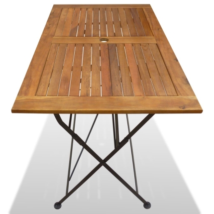 7 Piece Folding Outdoor Dining Set Solid Acacia Wood - Image 4