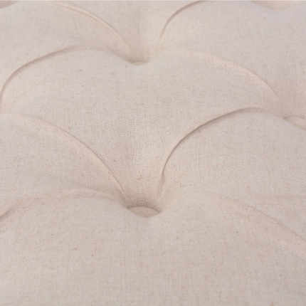 Bench Linen Solid Wood 110x38x48 cm Cream White - Image 2